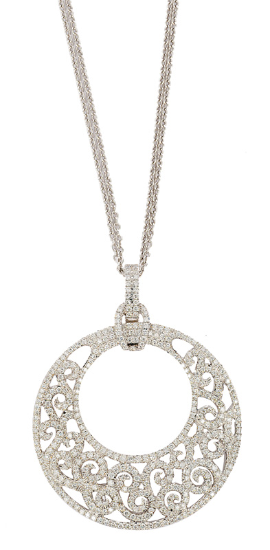 A diamond pendant with necklace