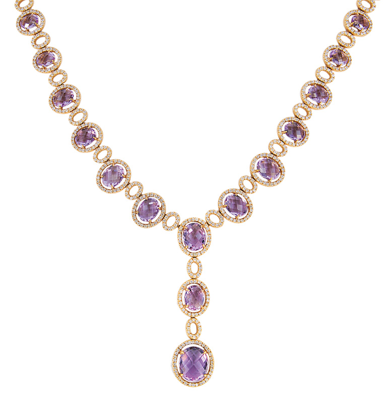 Herausragendes Amethyst-Brillant-Collier