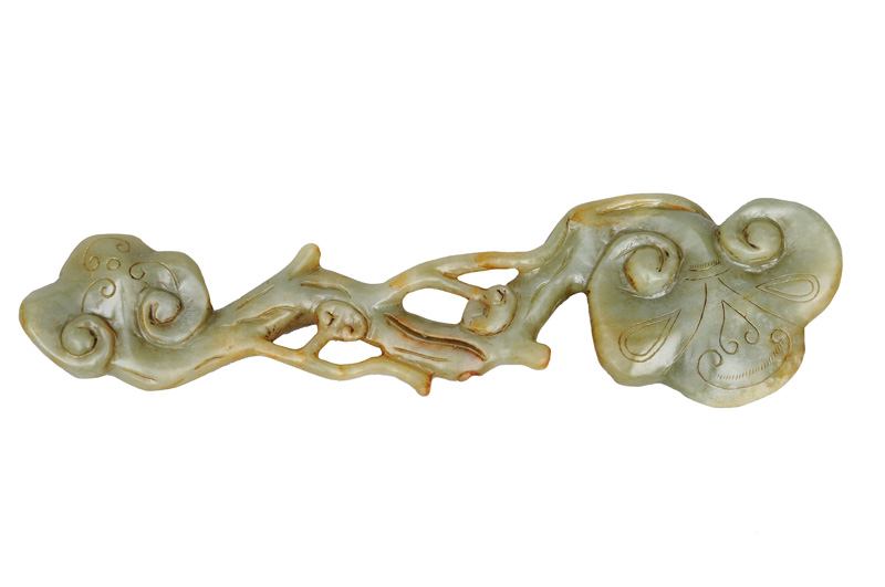 A jade-sceptre with lingzhi-fungi
