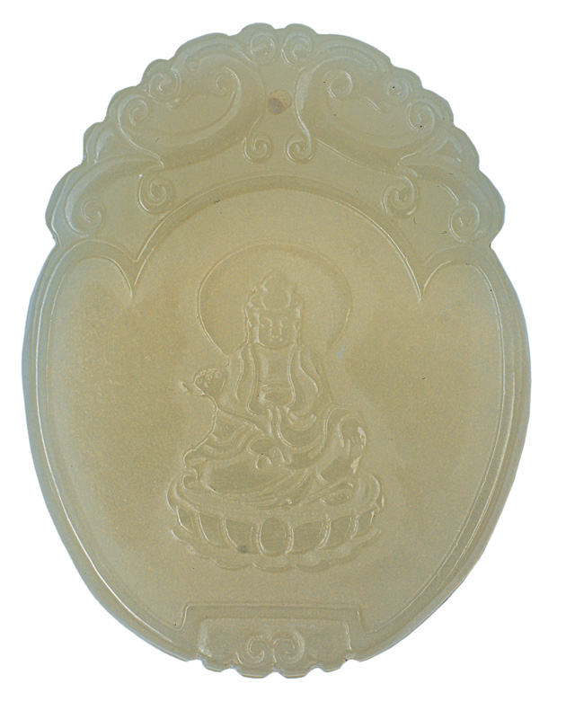 A jade-pendant with Guanyin