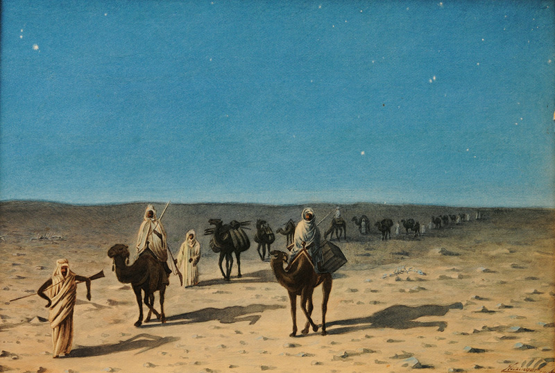 Camel Train by Night