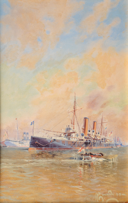 English Man-of-War anchored in the Roadstead