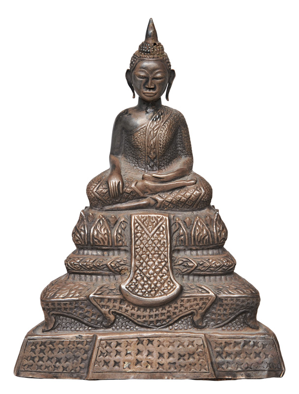 A miniature-Buddha on a lotus base