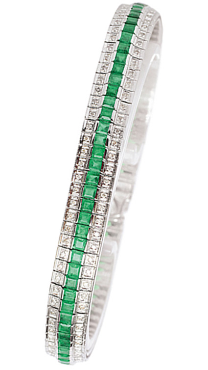 An emerald diamond bracelet