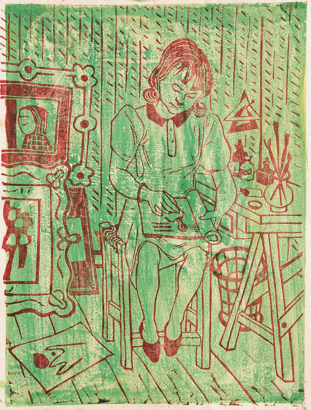 Willem Grimm - Girl drawing Girl drawing