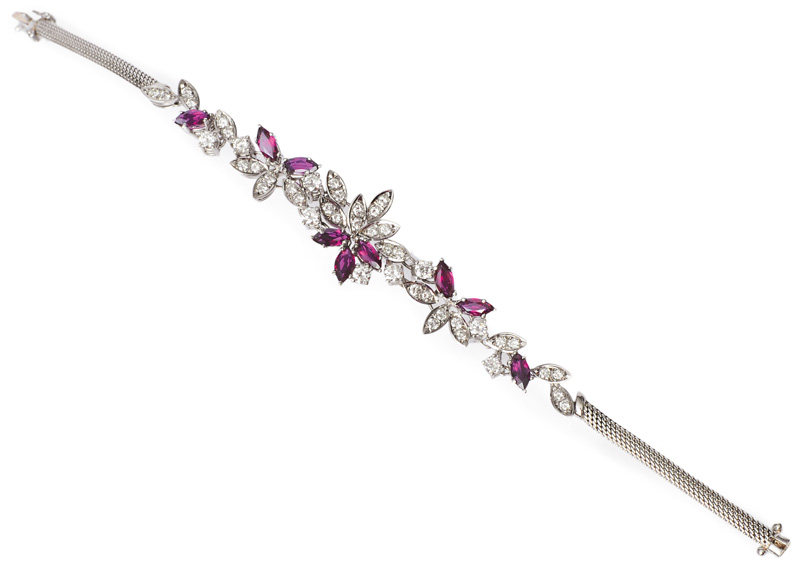 A ruby diamond bracelet