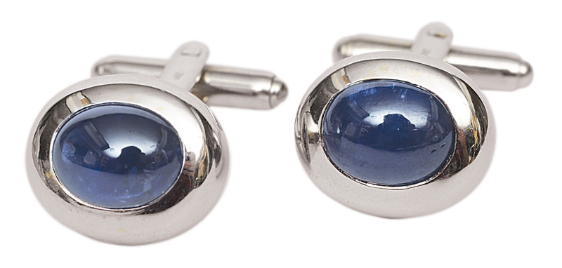 A pair of sapphire cufflinks