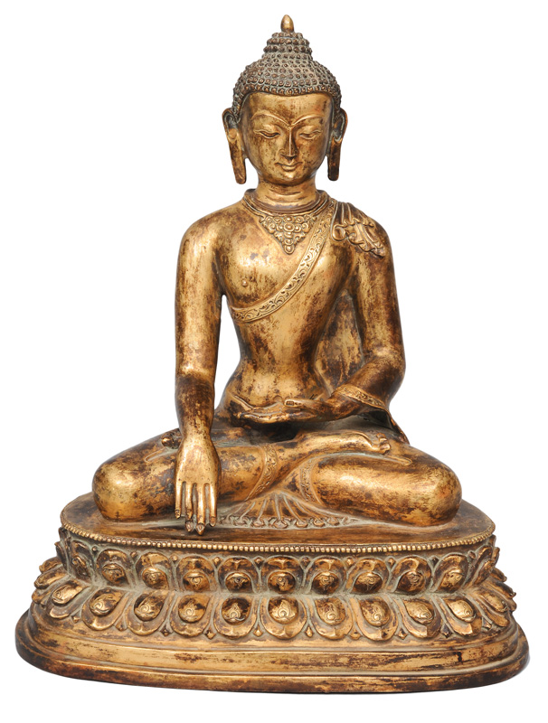 A bronze-buddha "Bhumiparsamudra"