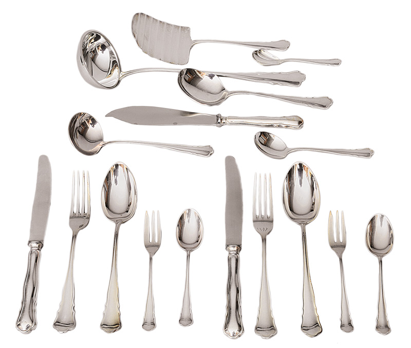 Wilkens & Söhne, gegr. 1810 in Bremen - A dinner cutlery "Chippendale" for 12 persons A dinner cutlery "Chippendale" for 12 persons