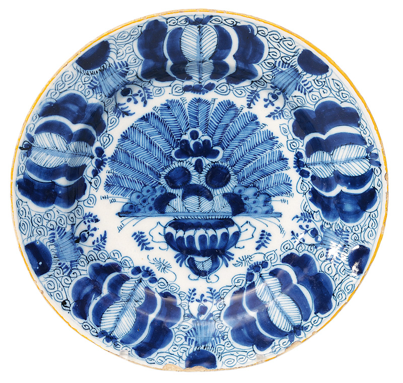 A plate with peacock decor