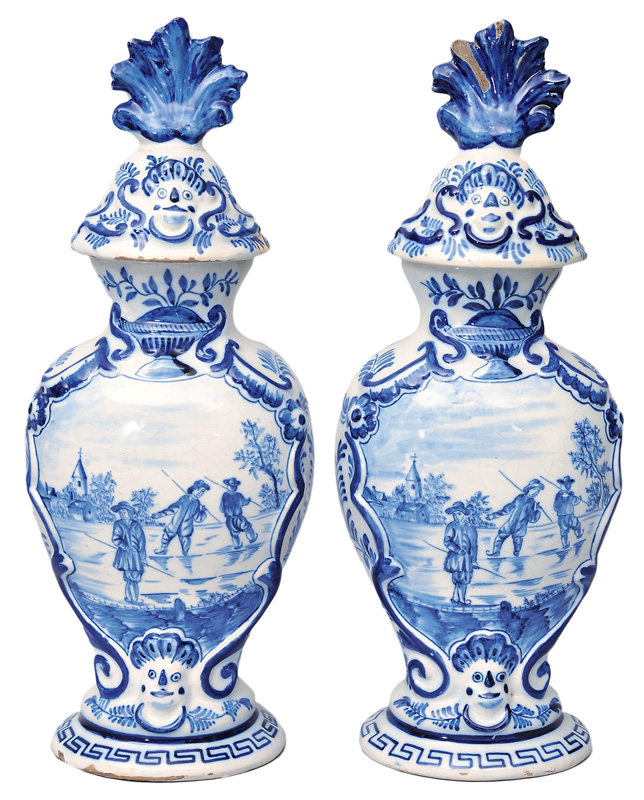 A pair of chimney vases