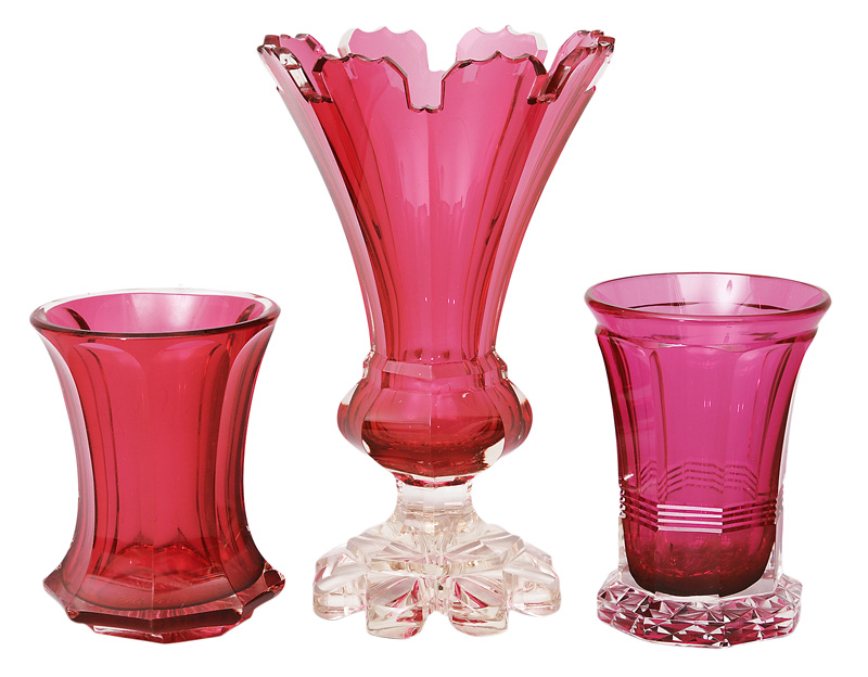 A set of three Biedermeier glasses