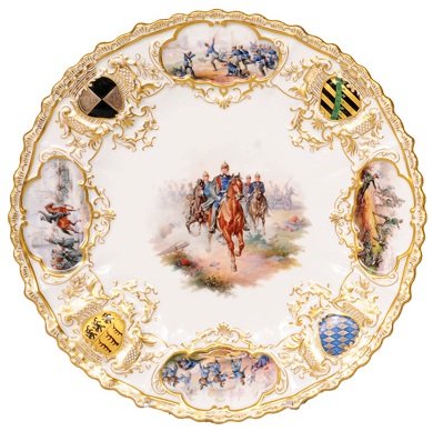 A rare souvenir-plate "Emperor William I. in the Franco-German war 1870/71"