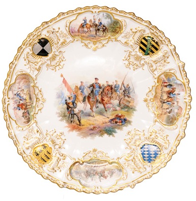 A rare souvenir-plate "Emperor William I. in the Franco-German war 1870/71"