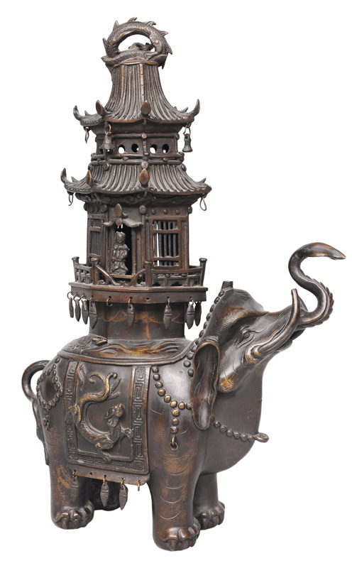 A censer "Elephant with pagoda"