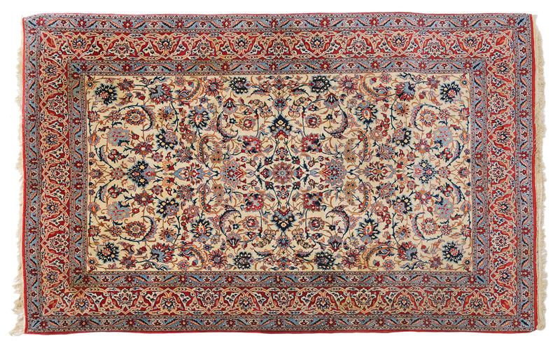 A carpet with flower friezes