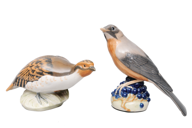 Two animal figurines "Songbird" and "Partridge"