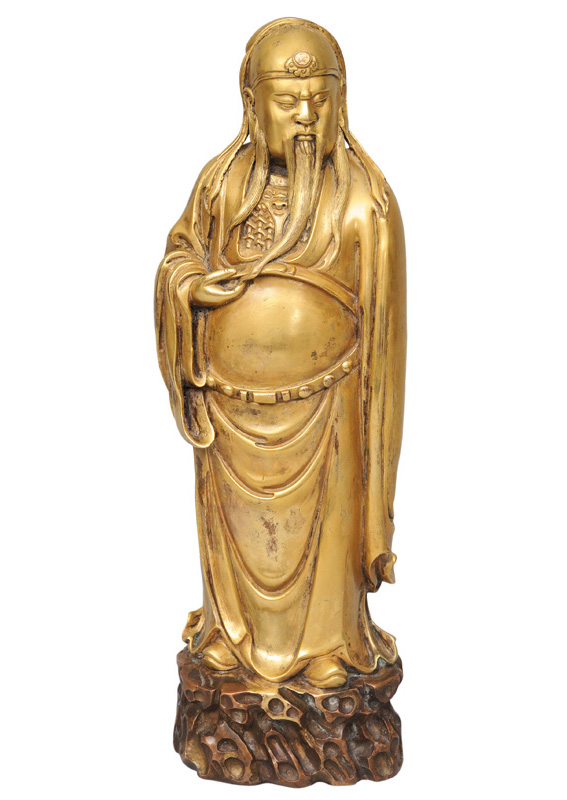 A bronze figurine of the star deity "Lu" A bronze figurine of the star deity "Lu"