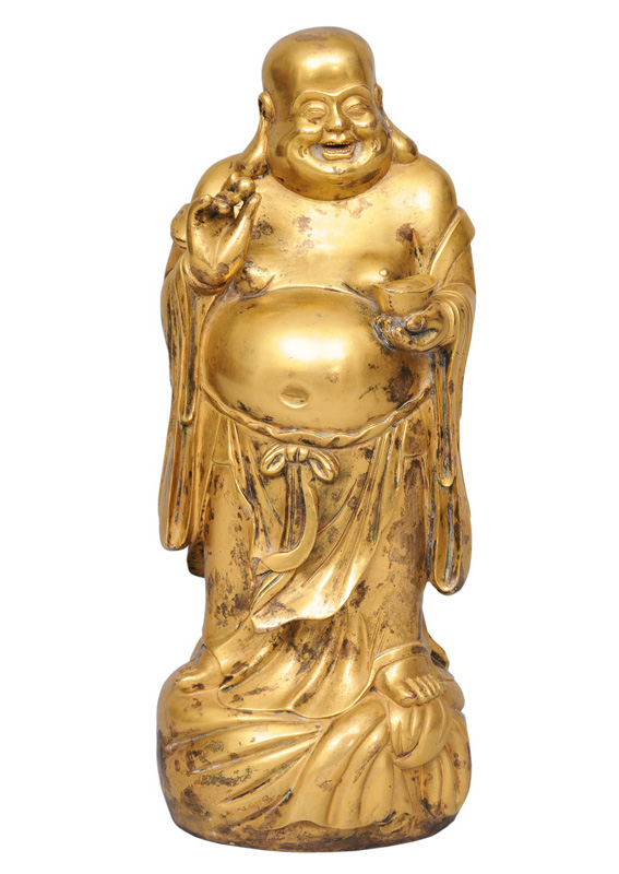 A bronze figurine "Budai xiafo"
