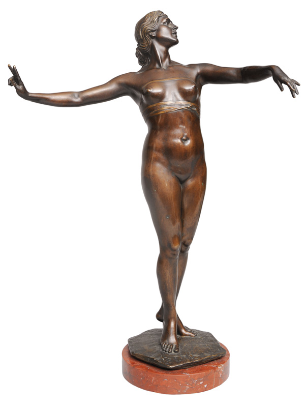 Große Bronze-Figur "Tanzender Akt"