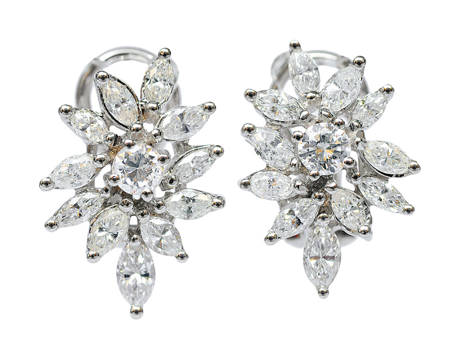 A pair of diamond earrings