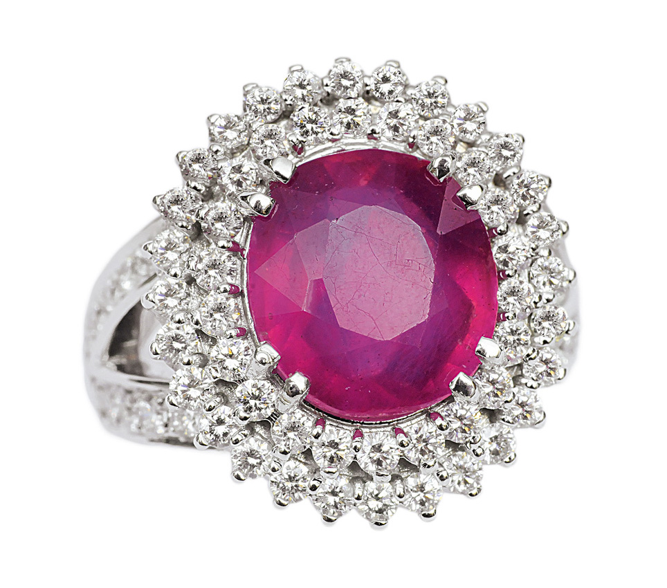 A ruby diamond ring