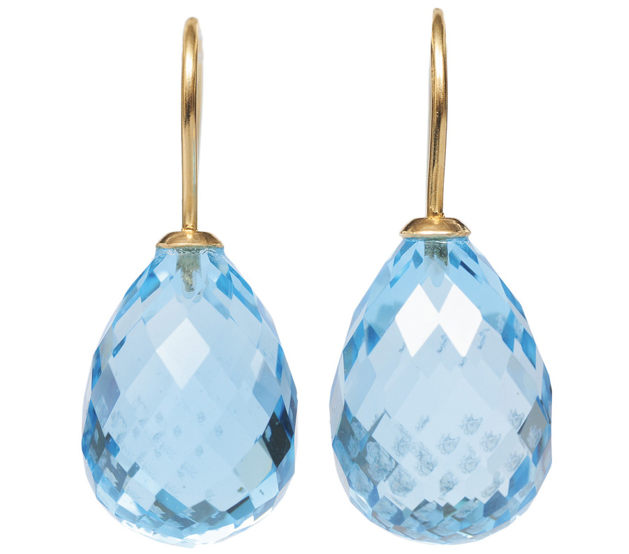 A pair of blue topaz earpendants