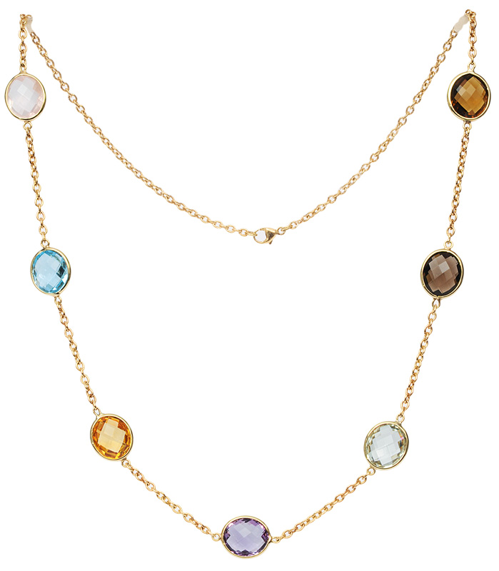 A necklace with fine coloured stones