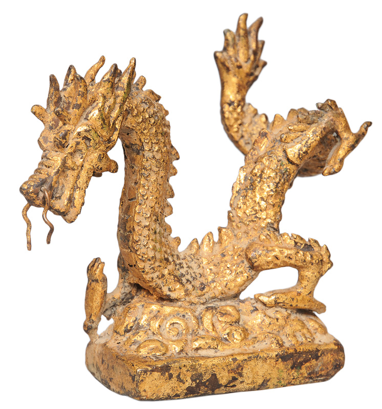 Vergoldete Bronze-Figur "Drachen"
