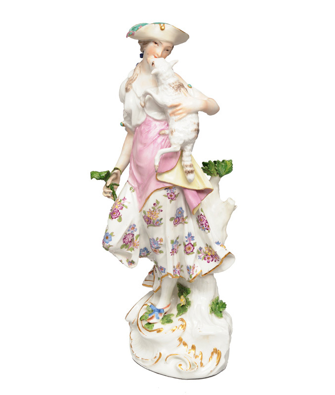 A figurine "Sheperdess with lamb"