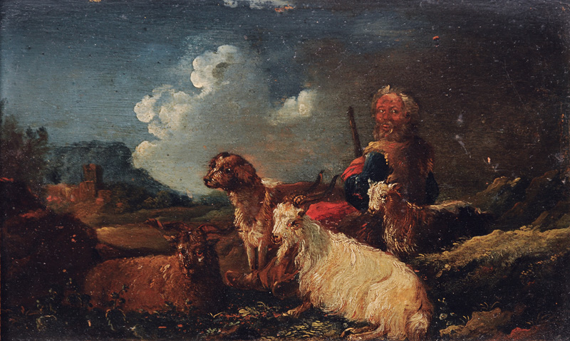 Shepherd with Flock