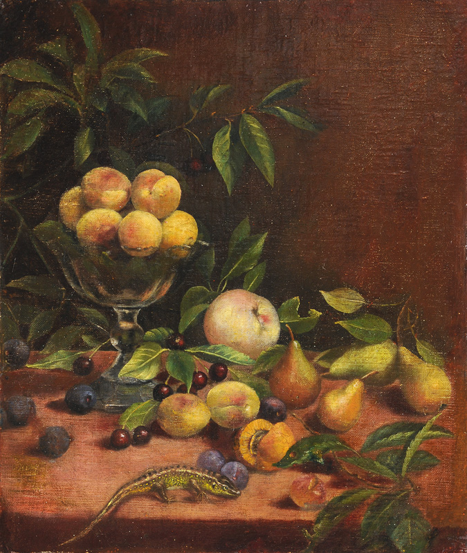 Still Life with Fruits and Lizard