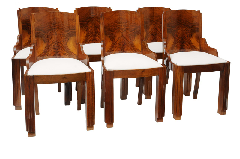 A set of 6 Art Deco chairs