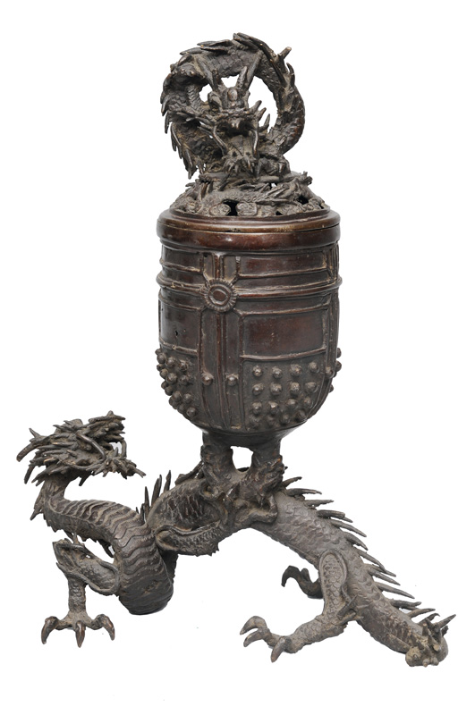 A censer with dragon and temple bell