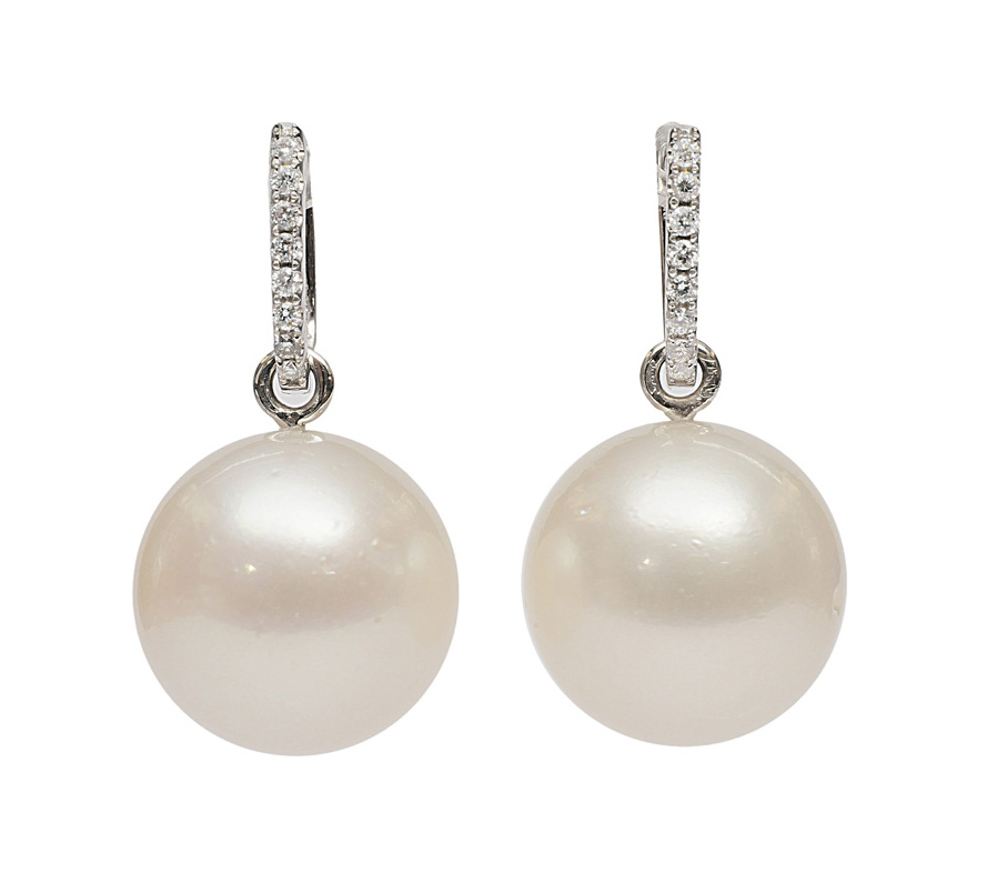 A pair of Southsea diamond earrings