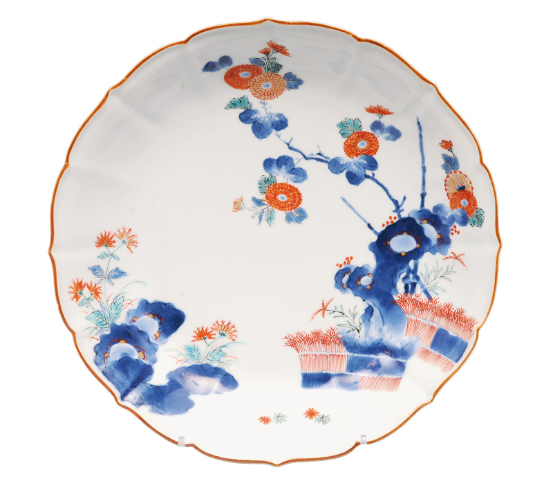 A fine Kakiemon-plate with "banded hedge"