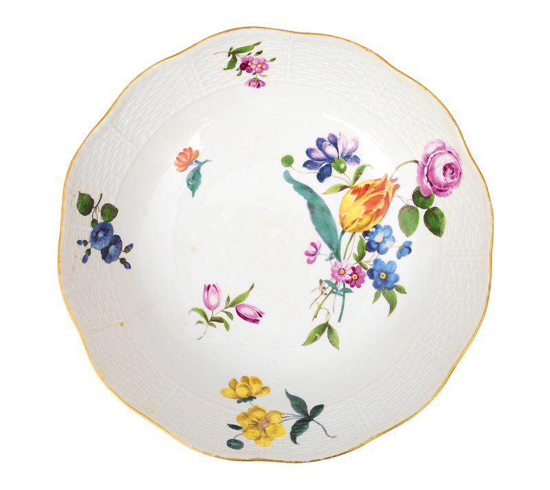 A bowl with flower painting
