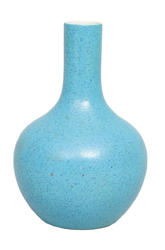 A globular neck vase with "Robin"s egg" glaze