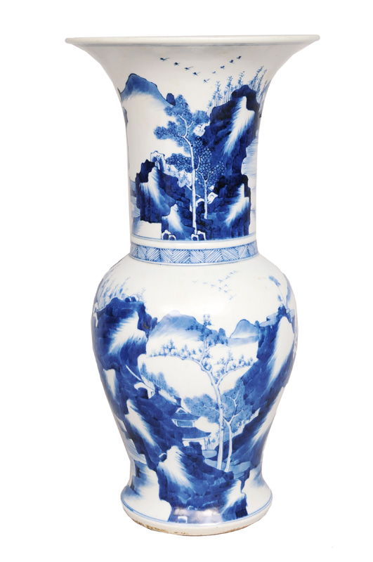 A baluster vase with landscapes