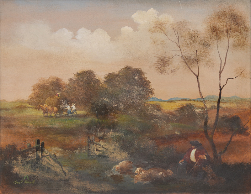 Karl Storch d.J. - Erntelandschaft mit Hirten Erntelandschaft mit Hirten