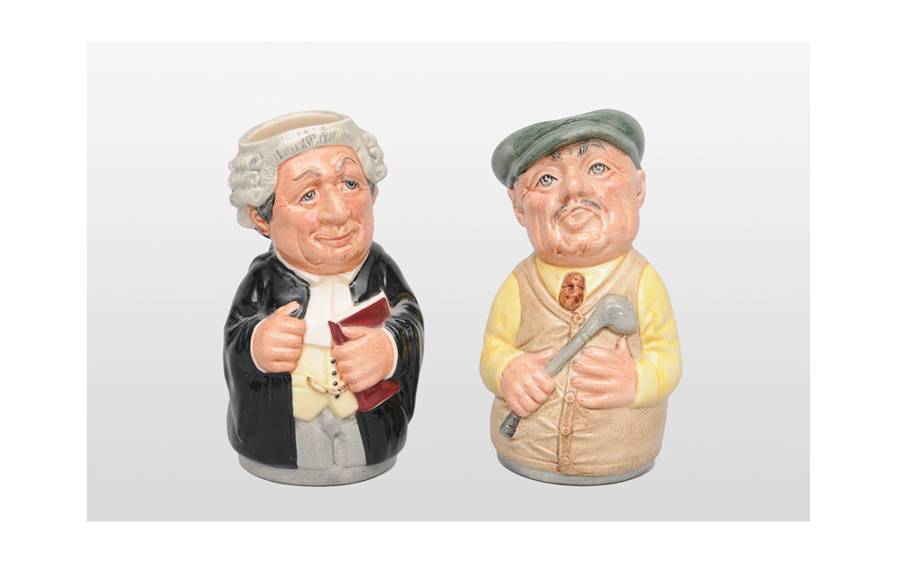 Zwei Toby-Jugs "The Golfer" und "The Lawyer"