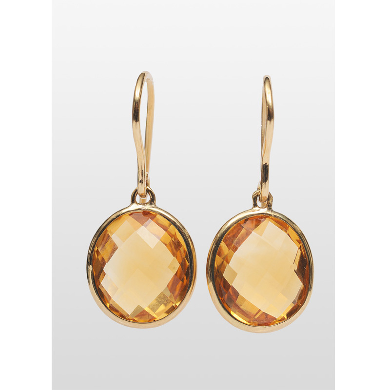 A pair of citrine earpendants