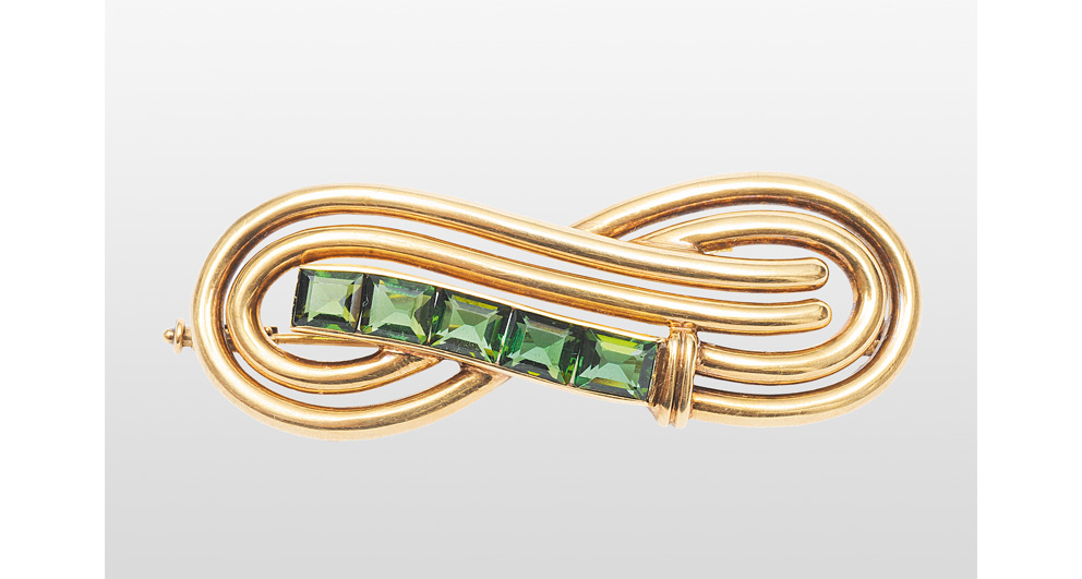 A peridot brooch