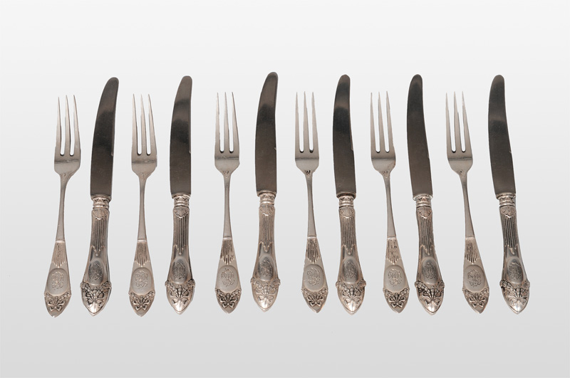 A dessert cutlery in the style of Louis Seize for 12 persons