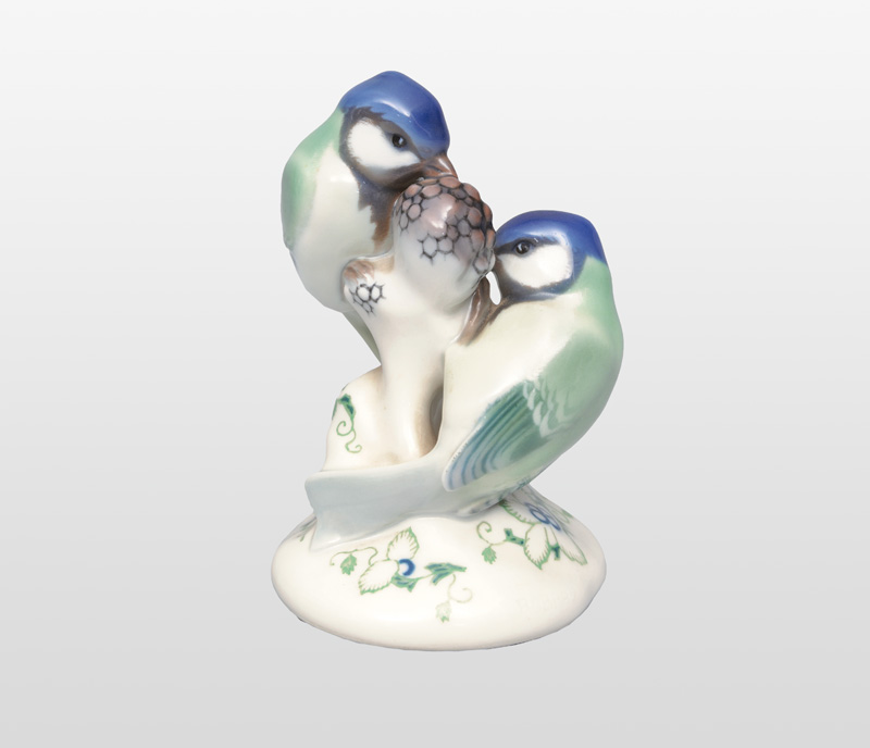An animal figurine "Couple of Blue Tits"