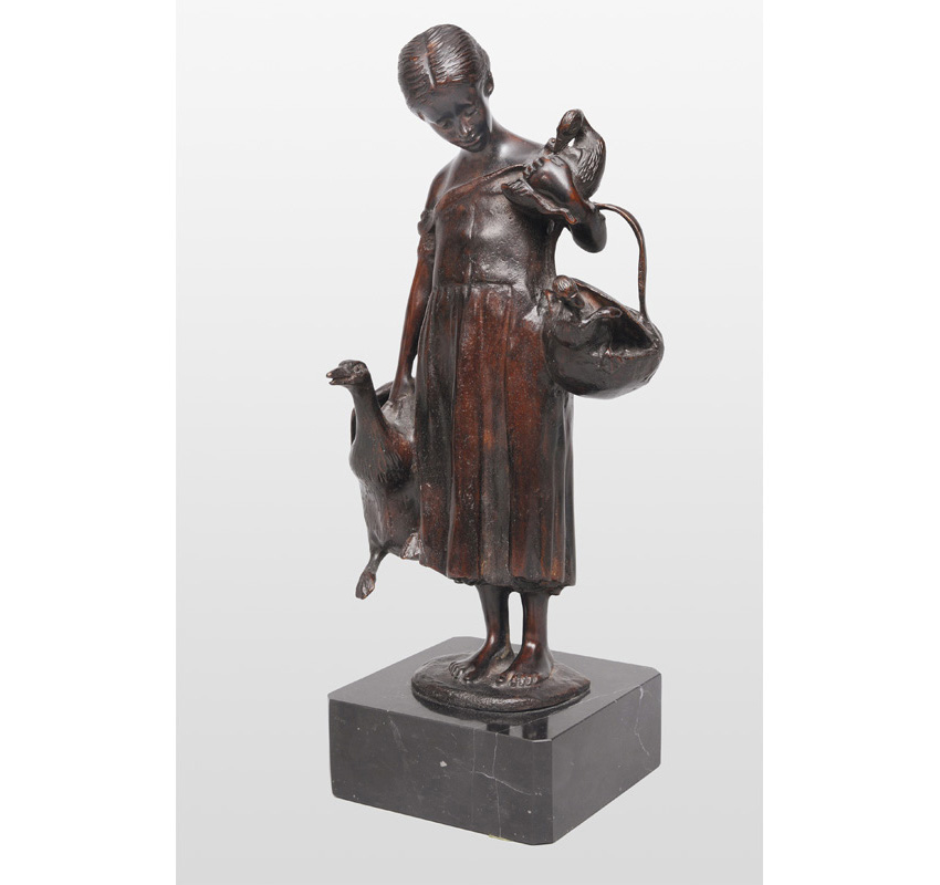 A bronze figure "Goose girl"