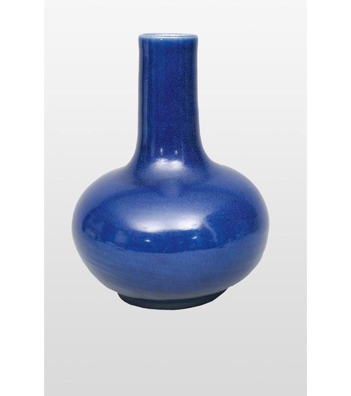 A tall shoulder neck vase with "Powder blue"-glaze