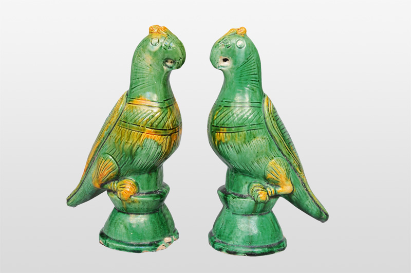 Paar Tierfiguren "Papagei"