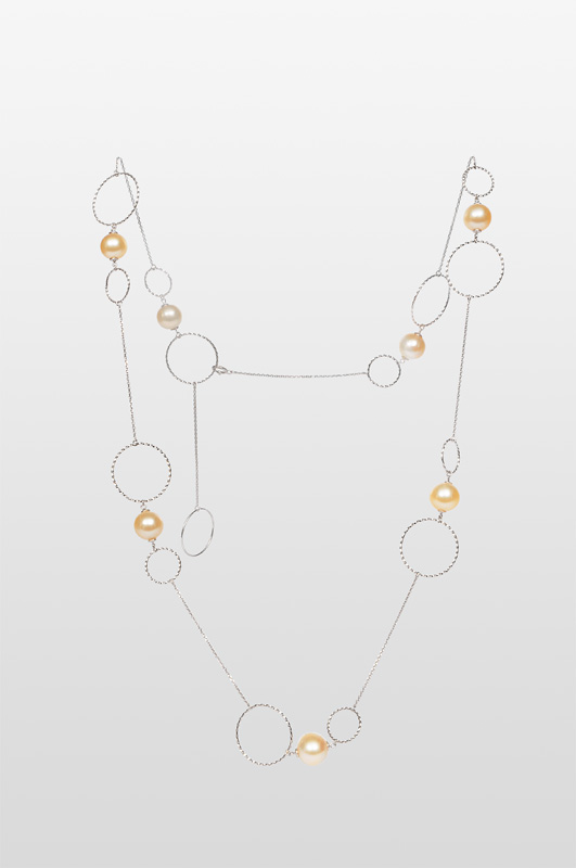 A white gold necklace with Southsea pearls