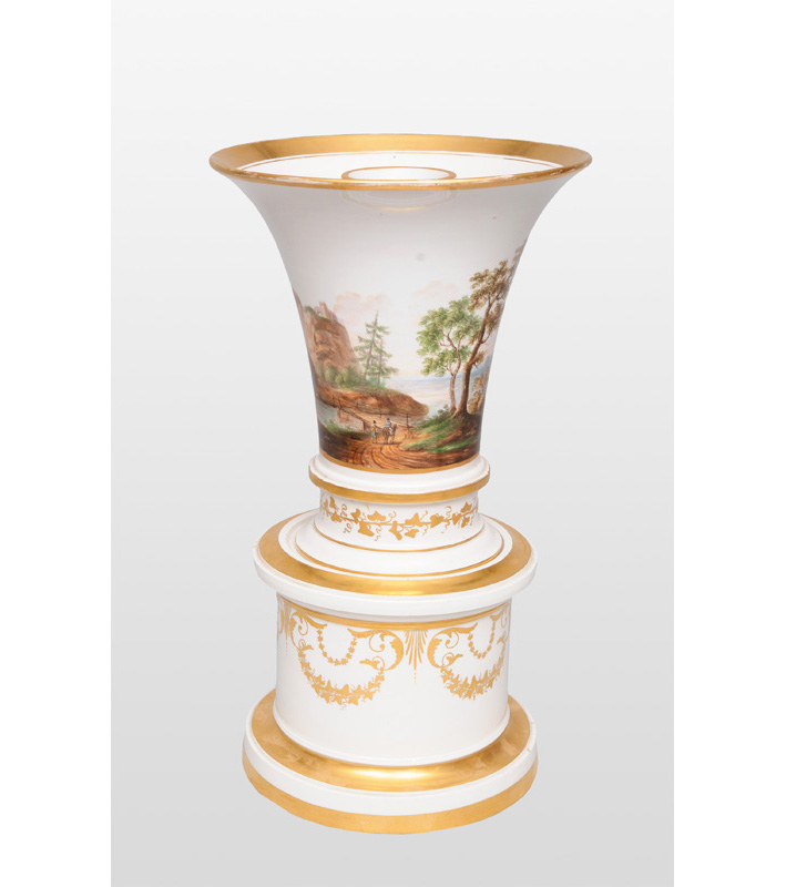 A fine trumpet vase with romantic landscape